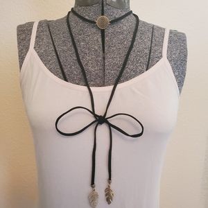 Black and gold choker necklace